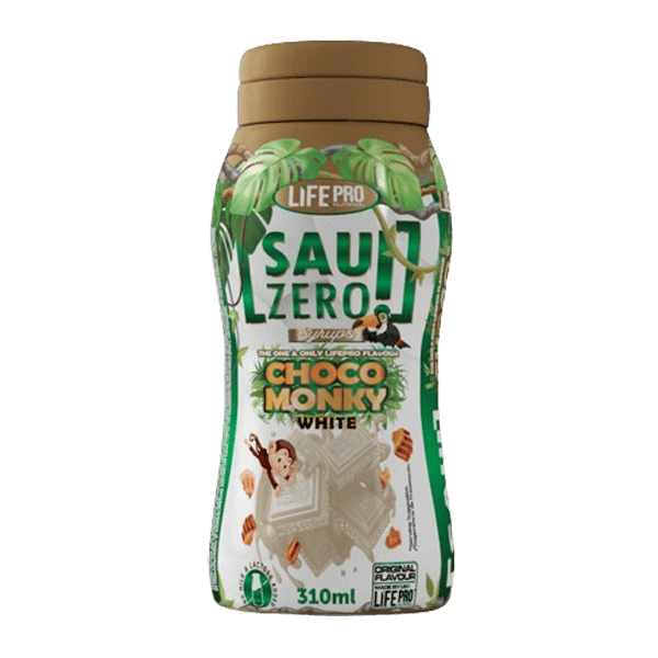 Sauzero zero choco monky em 310ml feito por LifePRO suplemento de molhos salgados sem calorias