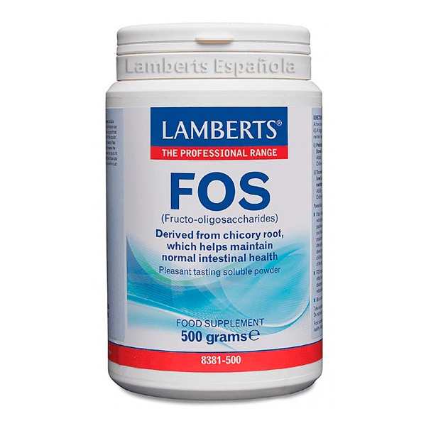Fos pacote de fructo-oligosaccharides feito por Lamberts complemento alimentar de digestivos