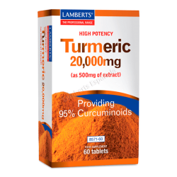 Cúrcuma 20.000mg pacote de 60 comprimidos- lamberts - antioxidante de Lamberts