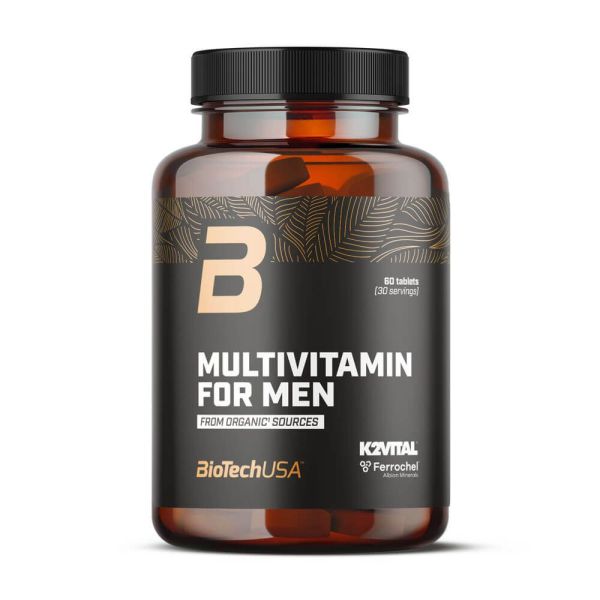 Multivitamin for men from organic sources em 60 tablets suplemento da seção complexos multivitaminico da marca Biotech USA