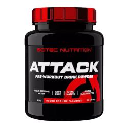 Attack de 416g da marca Scitec Nutrition na seção de pré- treinamento