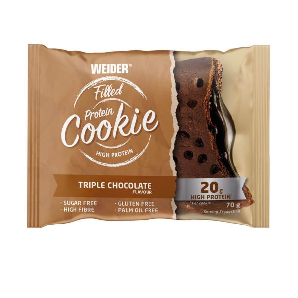 Filled protein cookie embalagem de 70g complemento alimentar de doces e biscoitos do fabricante Weider