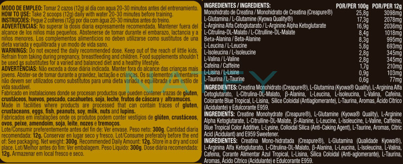 nutritional information